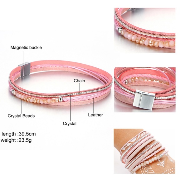 NITRO BETTY Multi Layer Leather Crystal Bracelet - Picture 4 of 4